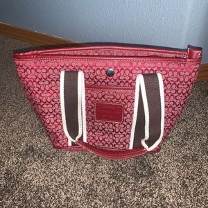 Red vintage authentic coach purse